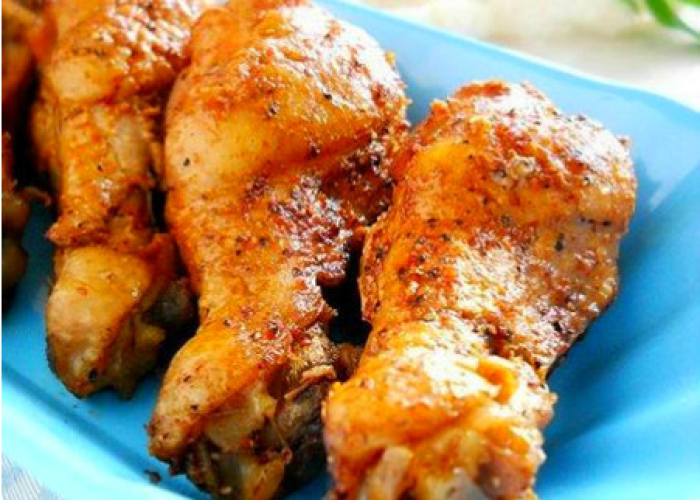 在家中使用微波香辣红酒鸡腿