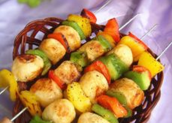 分享鱼面筋彩椒串的烧烤技术