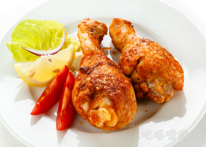 口感非常不做的烤肉美食孜然烤鸡腿