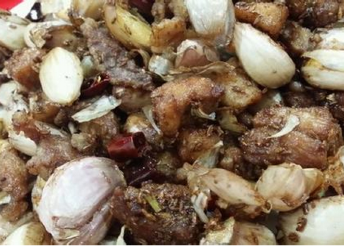 好吃美味的蒜瓣烤肉